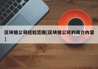 区块链公司经验范围[区块链公司的简介内容]