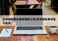 区块链股票私募有哪些公司[区块链私募币能不能买]